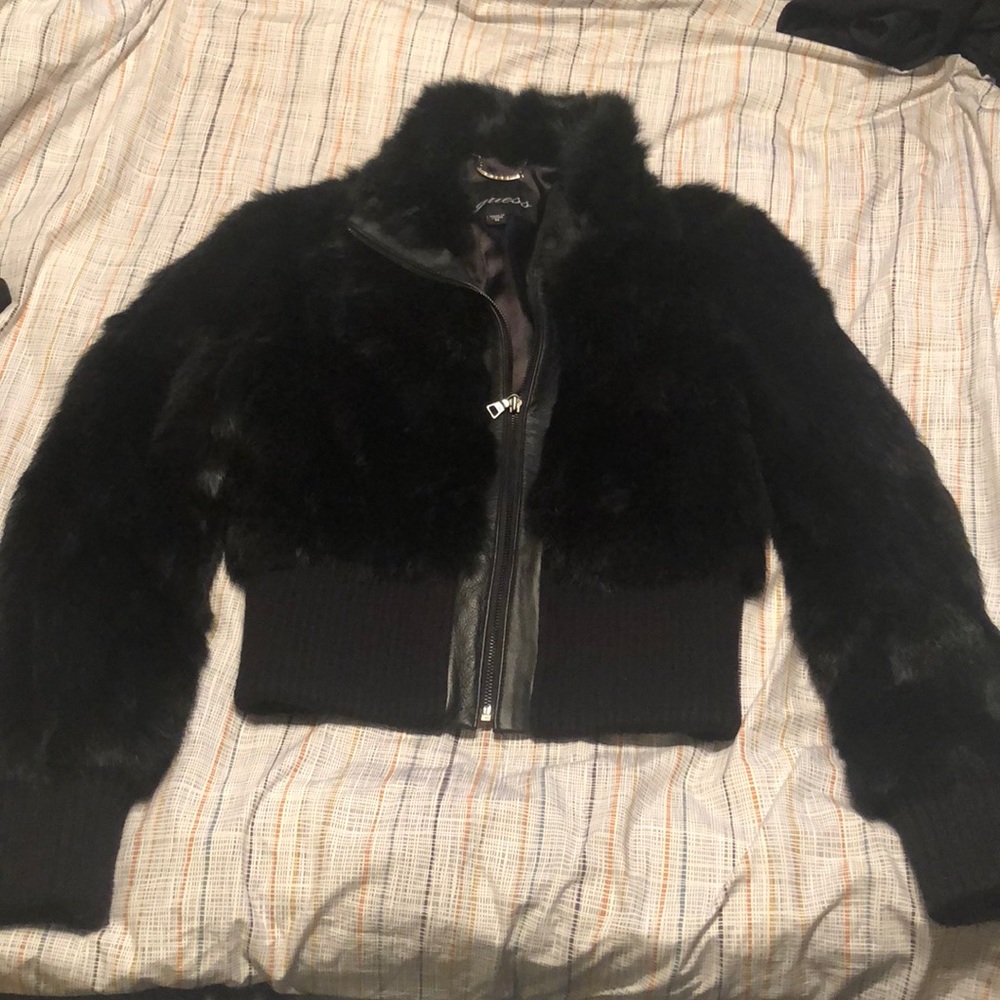 Black fur coat NEVER WORN